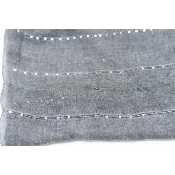 Gray sequin BNB cotton viscose scarf wrap 36" x 70" - Picture 4 of 4